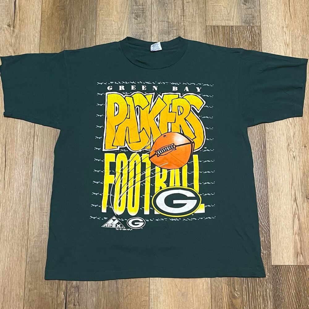 VTG Apex One 1994 Green Bay Packers Single Stitch Shirt NFLP XL USA Football EUC